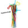 Multicolor Plastic Straws Kitchen Beverage Disposable Drinking Straw Cocktail Wedding Party Accessories - Image 3