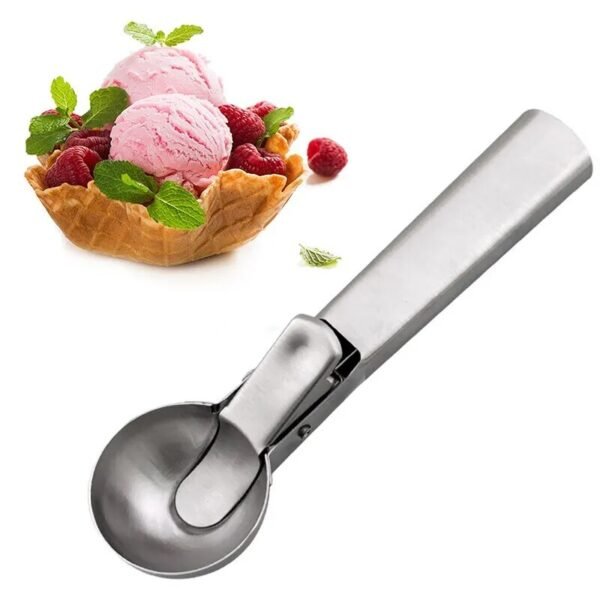 Premium Stainless Steel Ice Cream Scoop with Trigger Fruit Scoop Perfect for Frozen Yogurt Sundae Ice Cream Meatball