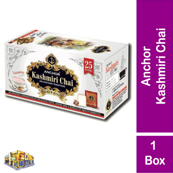 Anchor Kashmiri Chai 25 Tea Bags Box With Pistachio and Almond Topping